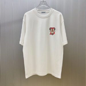 [M~4XL]버버리 물소 로고 프린트 반팔 티셔츠 화이트