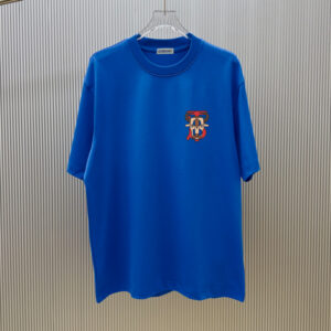 [M~4XL]버버리 물소 로고 프린트 반팔 티셔츠 블루