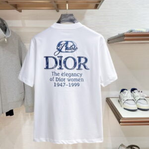 [M~3XL]디올 The elegancy 로고 자수 반팔 티셔츠 화이트