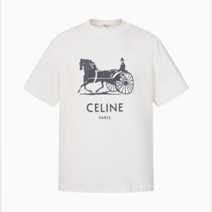 [S~XL]셀린느 까레 코튼 저지 티셔츠 화이트