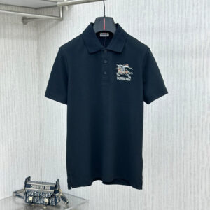 [M~2XL]버버리 로고 자수 반팔 셔츠 블랙