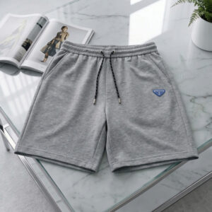[M~3XL]프라다 블루 삼각 로고 트레이닝 반바지 그레이