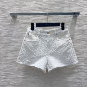 루이비통 화이트 모노그램 필쿠페 데님 슬리브리스 여성팬츠