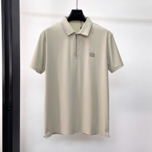 [M~4XL]버버리 미니 로고 반집업 반팔 셔츠 아이보리