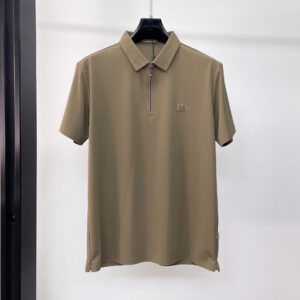 [M~4XL]버버리 미니 로고 반집업 반팔 셔츠 브라운