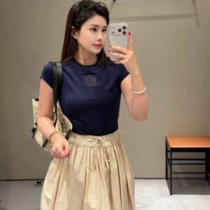 로에베 드로스트링 플리츠 플레어 미니 스커트