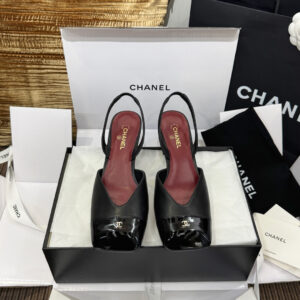 샤넬 26S CC 로고 페이턴트 토캡 슬링백 펌프스 블랙 여성 힐 6CM 2026 신상