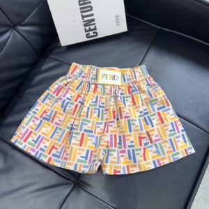 펜디 키즈 FF 모노그램 프린트 밴딩 숏팬츠 멀티컬러
